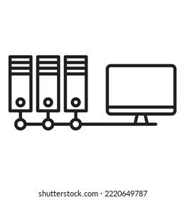 Three Cloud Servers Computer Server Icon Stock Vector Royalty Free