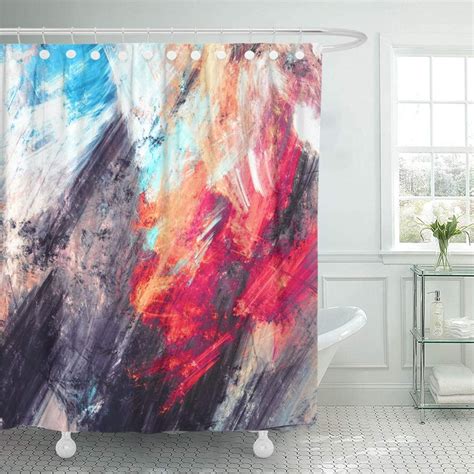 Pknmt Bright Artistic Splashes Abstract Beautiful Multicolor Painting Color Modern Shower