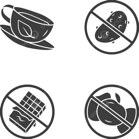 Low Carb Diabeticfriendly Glyph Icons And Sugarfree Food Illustrations