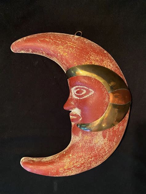 Vintage Crescent Moon Face