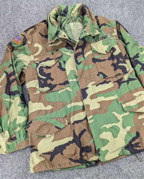 Us Army M Woodland Camo Field Jacket Coat Cold Weat Gem