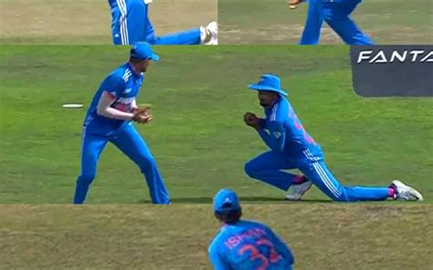 Watch Ishan Kishan Drops Sitter As India S Fielding Fumbles Against