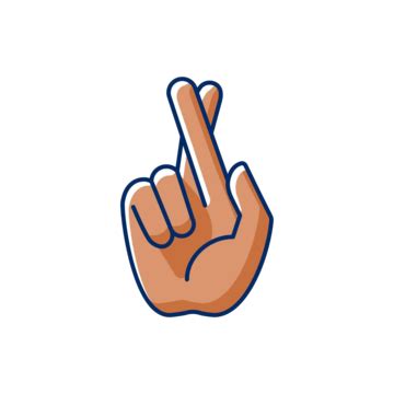 Fingers Crossed Emoji Color Icon Concept Person Closeup Vector, Concept ...