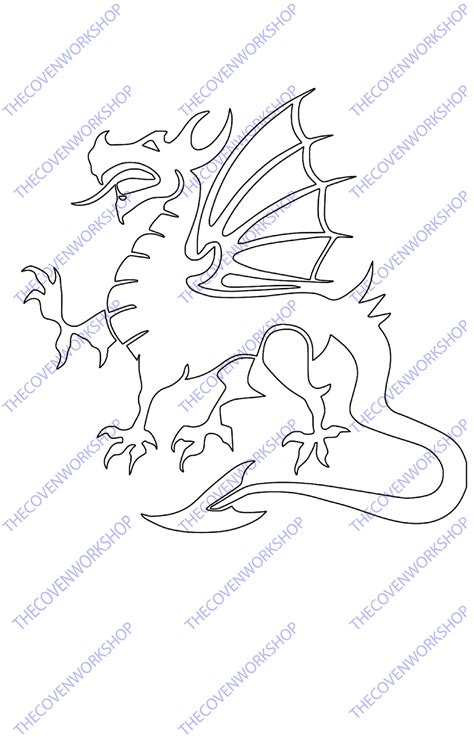 Welsh Dragon Stencil Laser Cut Template Cricut Digital File - Etsy