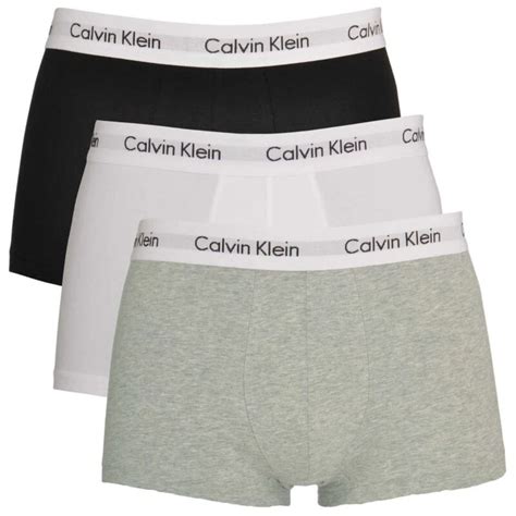 Calvin Klein Mens 3 Pack Boxer Briefs Black White Grey Sportpursui