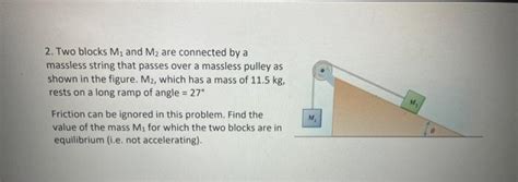 Solved 2 Two Blocks M₁ And M₂ Are Connected By A Massless