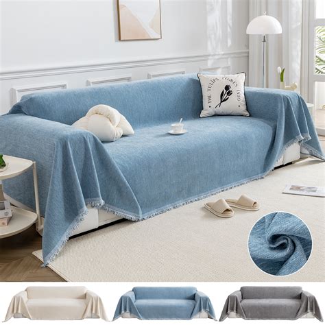 Lapalife 1 Piece Chenille Sofa Blanket Cover 71''x 71'' Soft Sofa ...