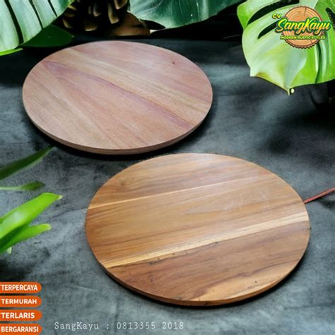 Jual Papan Kayu Bulat Cm Round Wood Board Daun Meja Nampan Tatakan