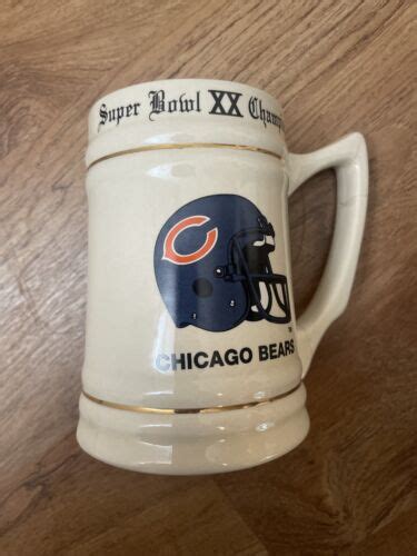 Chicago Bears Super Bowl Xx Champions Stein Beer Mug Nfl Vintage