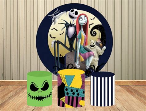 Halloween Nightmare Before Christmas Backdrop Cover Kid Cartoon Halloween Party Background ...