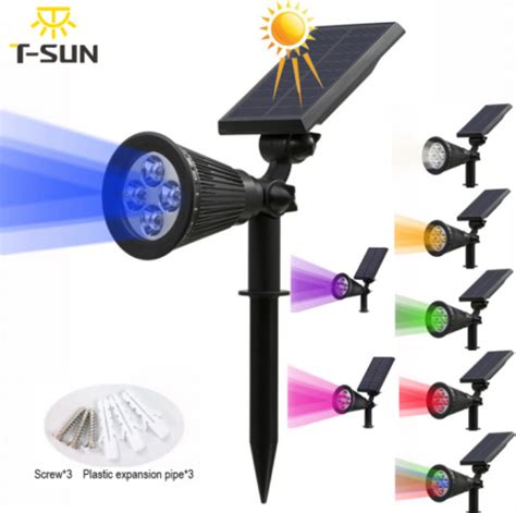 Solar Power Spot Lights Outdoor Led Garden Lawn Landscape Path Wall Lamp Ip65 Us Ebay