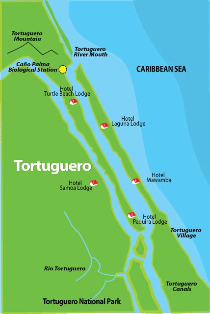 Costa Rica Tortuguero National Park Map