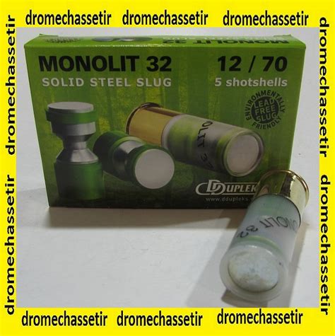 Boite De 5 Cartouches Ddupleks Monolit 32 Cal 12 70 Balle De 32grs Matériel De Chasse Drome