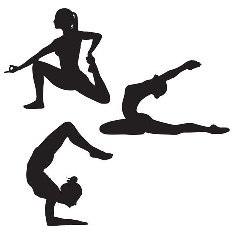 female yoga gym fitness silhouette 6351329 Vector Art at Vecteezy