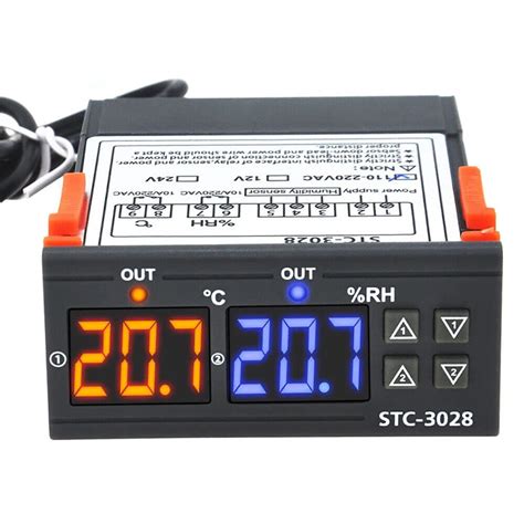 STC 3028 Dual LCD Digital Thermostat Temperature Humidity Controller