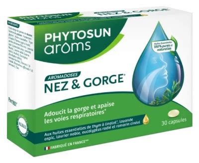 Phytosun Arôms Aromadoses Nez et Gorge Étui de 30 Capsules Molles