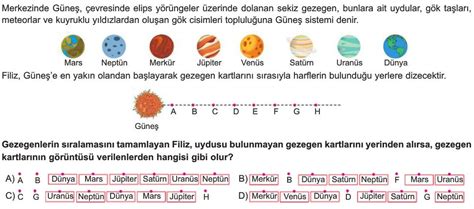 Güneş Sistemi ve Tutulmalar Test Çöz 6 Sınıf Fen Bilimleri Yeni Nesil