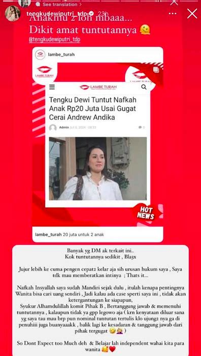 Tak Mau Beratkan Andrew Andika Jadi Alasan Tengku Dewi Putri Hanya