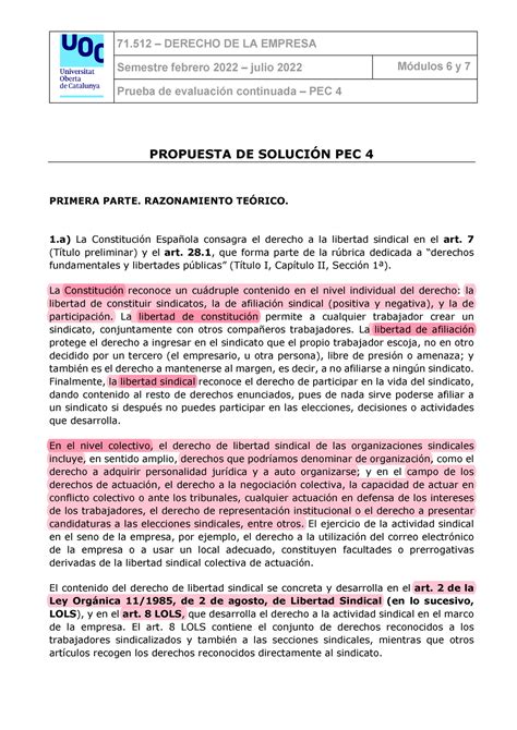 PEC4 Solpec 71 DERECHO DE LA EMPRESA Semestre Febrero 2022