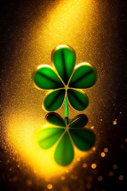 Premium Photo Lucky Shamrocks With Golden Bokeh Glitter Pot Of Gold