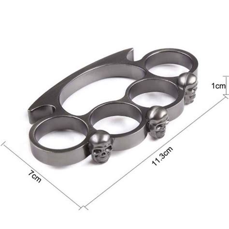 Brass Knuckles Weapon Buckle Self Defense Finger Grip Knuckle Duster ...