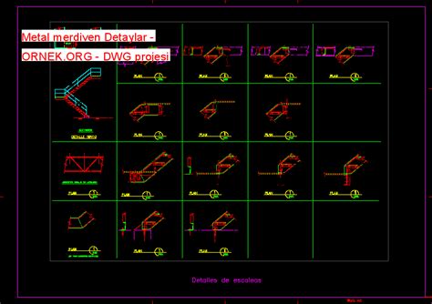 Metal Merdiven Detaylar Dwg Projesi Autocad Projeler