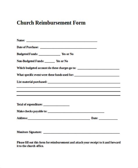 Free Sample Reimbursement Forms In Pdf Ms Word Excel