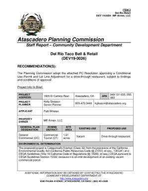 Fillable Online Atascadero Planning Commission City Of Atascadero Fax