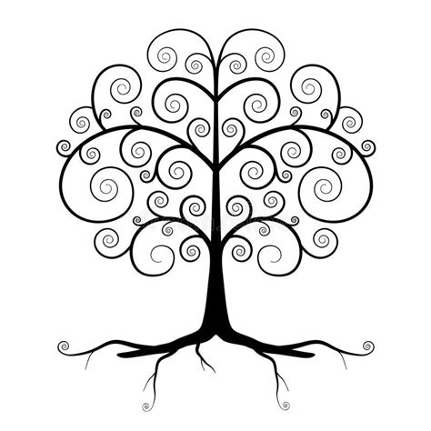 Arbre De La Vie Noir Et Blanc Illustration De Vecteur Illustration Du