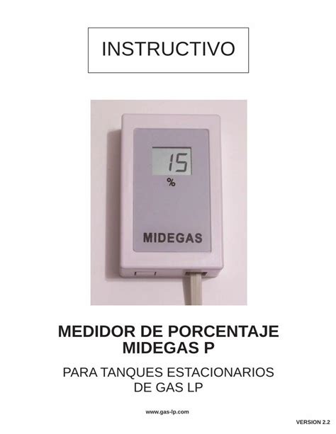 Pdf Instructivo Midegas P 3 ¿cómo Se Mide La Existencia De Gas Lp