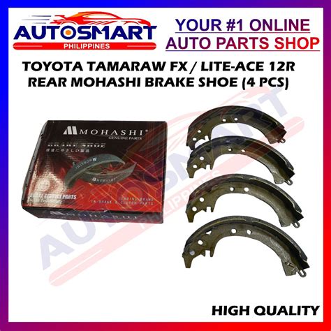 TOYOTA TAMARAW FX LITE ACE 12R REAR MOHASHI BRAKE SHOE 4 PCS