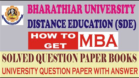 Bharathiar University Distance Education Mba Solved Question Paper Books Question With Answer