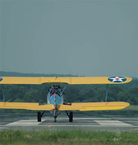 Stearman Biplane Takeoff Youtube