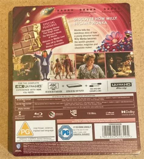 Timoth E Chalamet Wonka K Ultra Hd Blu Ray Steelbook Sealed Uk