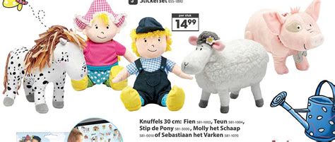 Knuffels 30 Cm Fien Teun Stip De Pony Molly Het Schaap Of