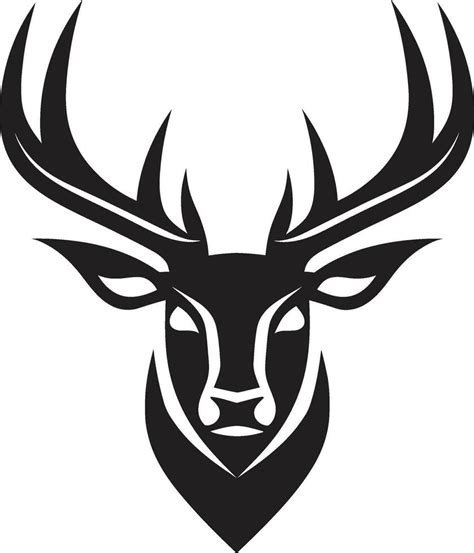 Stag Symbolism Deer Head Vector Emblem Symbolic Stag Deer Head Icon ...