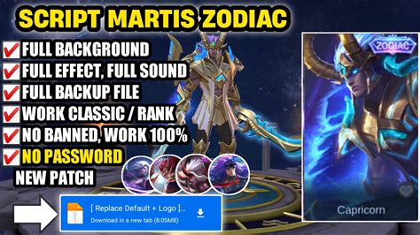 Script Skin Martis Zodiac No Passwod Full Effect Voice Patch