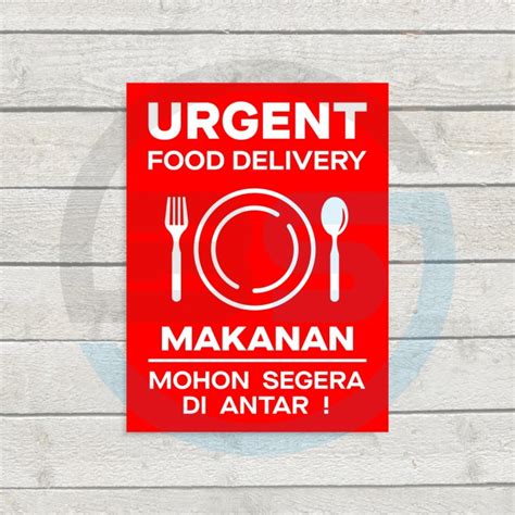 Jual Stiker Urgent Food Delivery Sticker Label Untuk Pengiriman Makanan