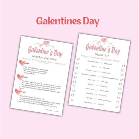 Galentines Day Games Printable Party Bundle Adult Galentine S Day Game Ideas Girls Night Games