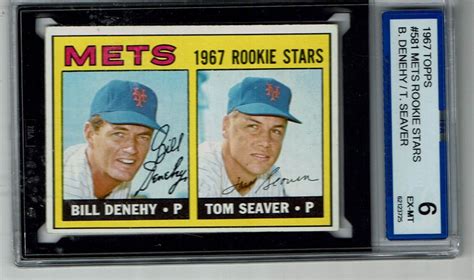 1967 Topps 581 Tom Seaver New York Mets HOF RC Rookie Card ISA6 EX MT