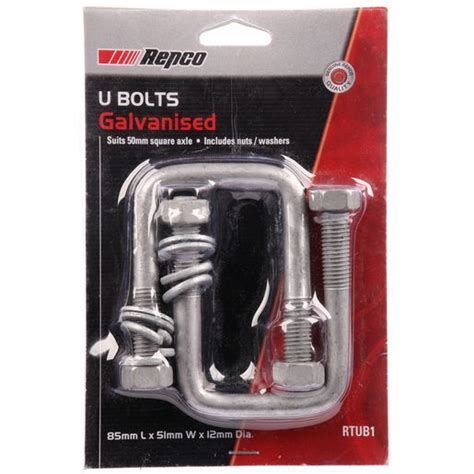 Repco U Bolt M12 X 51mm X 85mm Square Trtub10 Trailer Parts Repco