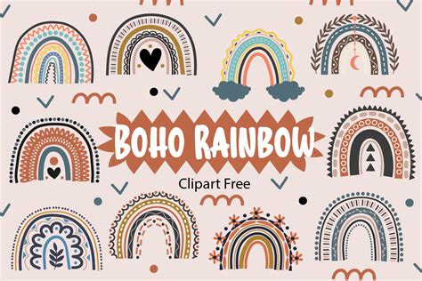 Boho Rainbow Clipart Free Graphic By Free Graphic Bundles Creative