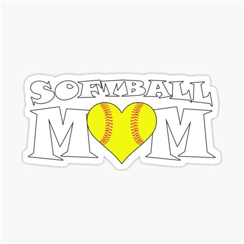 Fastpitch Softball Mom With Heart Shaped Softball Sticker For Sale By