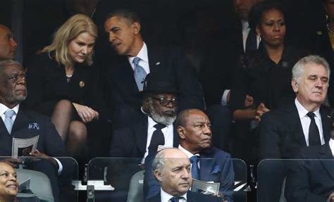 Obama Cameron Pose For Selfie At Mandela Service World News The