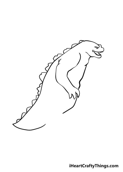 Godzilla Drawing How To Draw Godzilla Step By Step