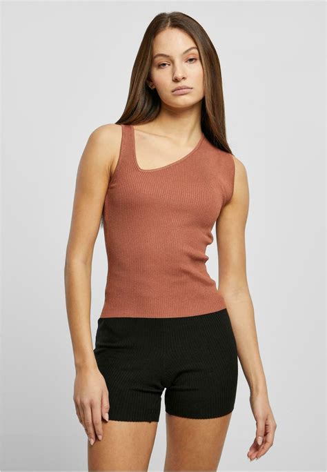 Urban Classics Damen Asymmetric Top Terracottabraun Zalandode