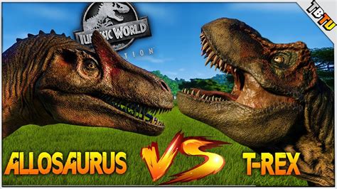 Allosaurus Vs T Rex 100 Genome Jurassic World Evolution Gameplay [dino Battle Park] Youtube