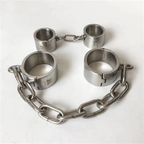 Stainless Steel Metal Bdsm Bondage Set Handcuffs Leg Irons Adult Games Sex Slave Restraints Hand