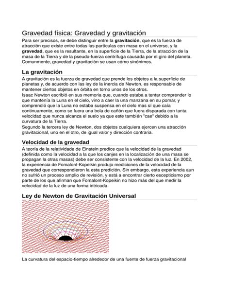 Gravedad y gravitación