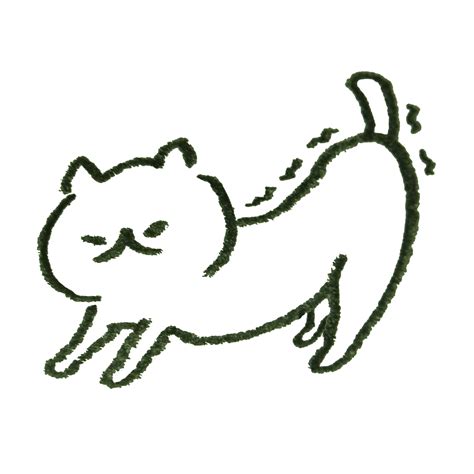 寝起きに伸びをしている猫のイラスト ゆるくてかわいい無料イラスト素材屋「ぴよたそ」